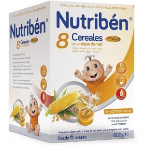 Nutriben 8 Cereales Y Miel Fibra, 600 G. - Alter