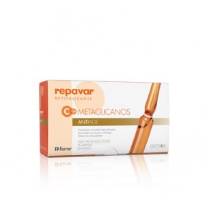 Repavar® Ampollas Reevitalizantes Vit C 5,5% + Metaglicanos Antiage, 30 x 1 ml. - Ferrer