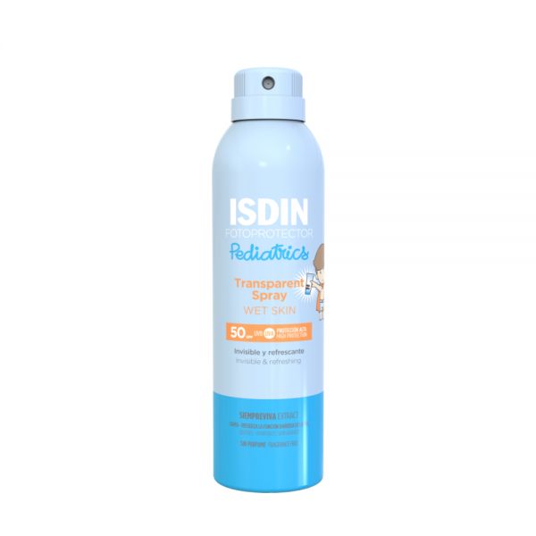 Fotoprotector Transparent Spray Wet Skin Pediatrics SPF 50, 250 ml. - Isdin