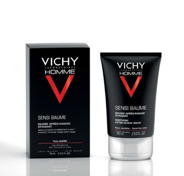 Vichy Homme Sensi-Baume Ca. Bálsamo Confort Anti-Reacciones - Pieles Sensibles, 75 ml. - Vichy