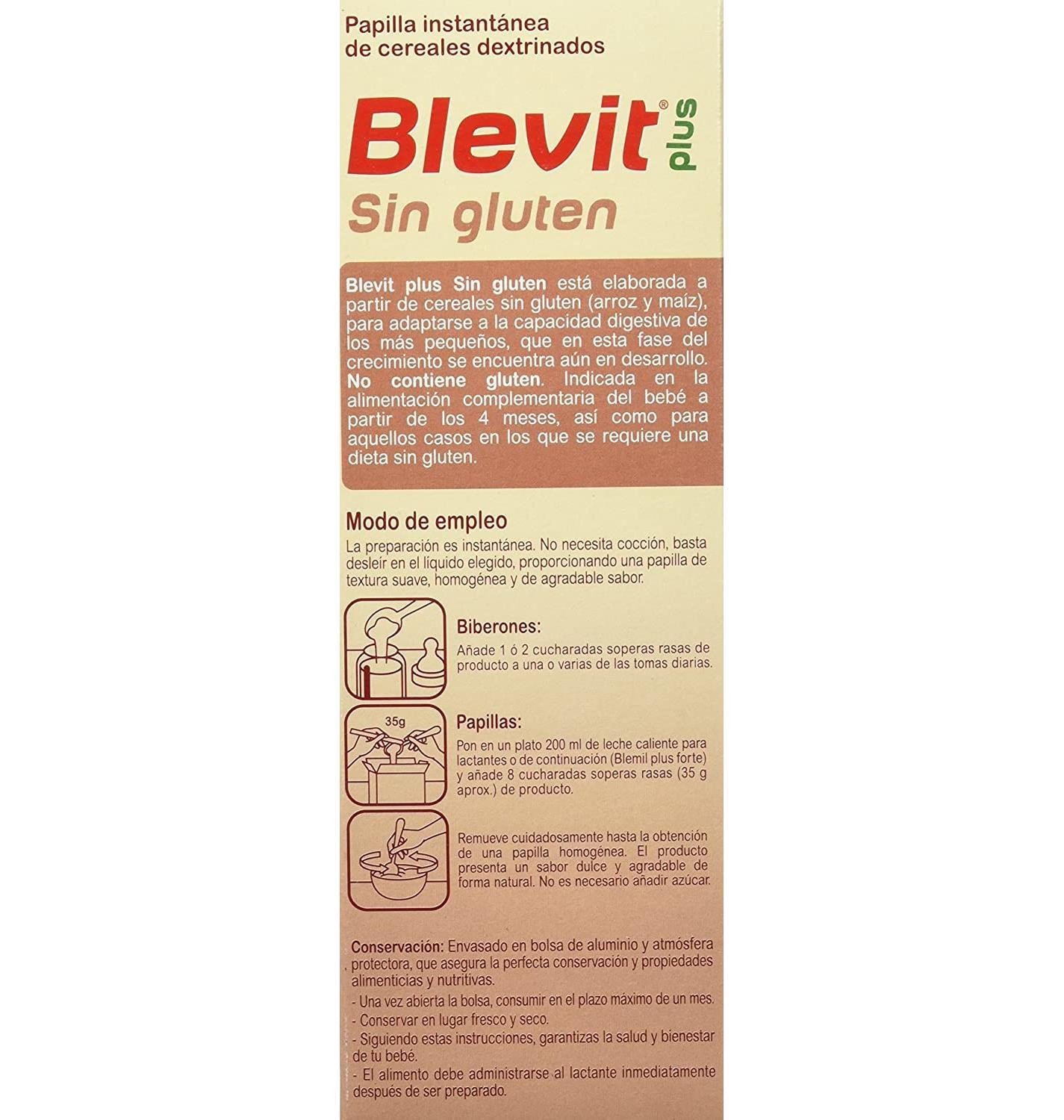 Comprar Blevit Plus Sin Gluten (1 Envase 300 G) | Dermofarma.es