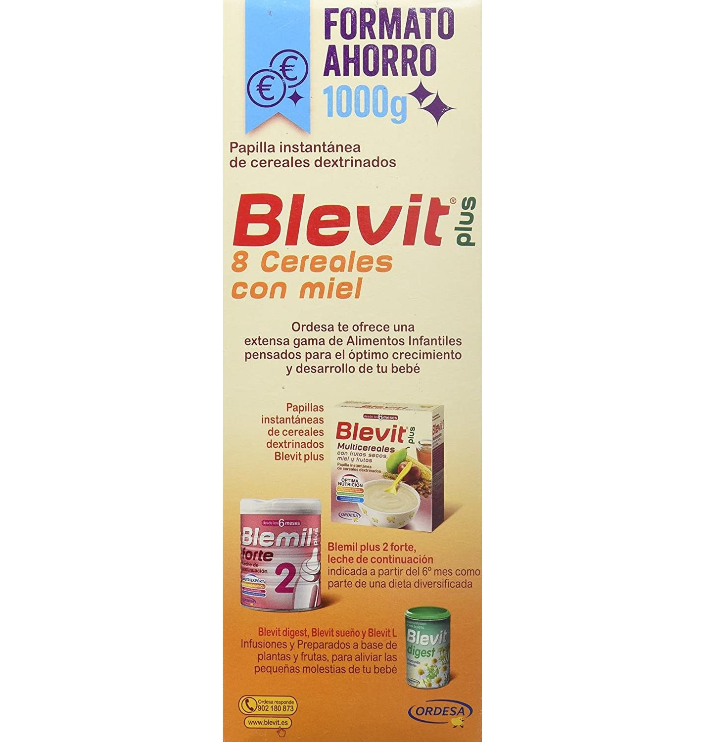 Comprar Blevit Plus 8 Cereales Con Miel (1 Envase 1000 G) | Dermofarma.es