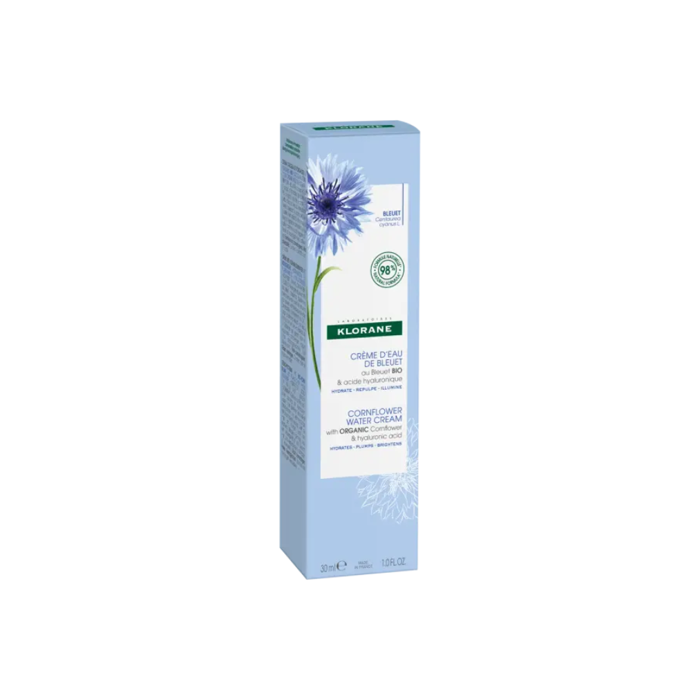 Klorane Crema Agua De Aciano – Feuchtigkeitscreme Mit Kornblumenwasser, 30 Ml