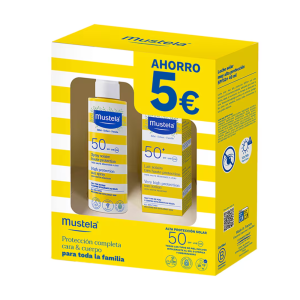 Pack Spray Solar alta Protección SPF50, 200 ml.  + Leche Solar Facial muy alta Protección SPF50+, 40 ml. - Mustela 