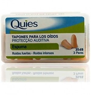 Tapones Oidos Goma - Quies (6 Unidades Color Carne)