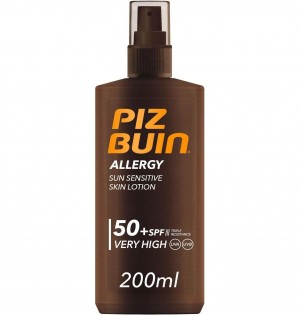 Piz Buin Allergy Spray Piel Sensible Al Sol Spf 50+ - Proteccion Muy Alta (1 Envase 200 Ml)