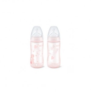 Biberon Pp Silicona - Nuk First Choice Leche (300 Cc T- 1 M Rose)