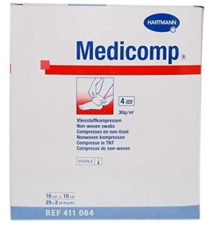 Medicomp Compresas De Tejido No Tejido Esteriles (50 Unidades 20 Cm X 10 Cm)