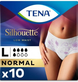 Absorbente Incontinencia Orina Dia Anatomico - Tena Silhouette Braga Cintura Baja Blanco (10 Unidades Talla Grande)