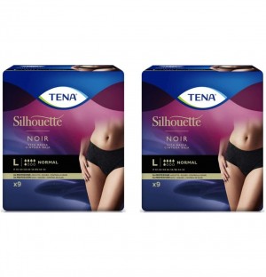 Absorbente Incontinencia Orina Dia Anatomico - Tena Silhouette Braga Cintura Baja Negro (8 Unidades Talla G)