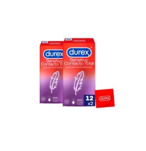 Durex Sensitivo Contacto Total - Preservativos (12 Preservativos 2 Cajas)