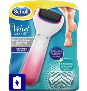 Scholl Velvet Smooth - Lima Electronica Con Recambio Exfoliante (Rosa)