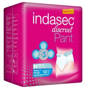 Indasec Pant Plus Absorbente Incontinencia Orina Dia Anatomico (12 Unidades Talla M)