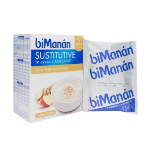 Bimanan Beslim Sustitutivo Crema Yogur Con Cereales (6 Sobres 52 G)