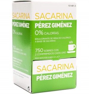 Sacarina Perez Gimenez (750 Sobres De 2 Comprimidos)