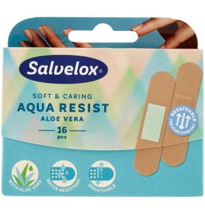 Salvelox Aqua Resist - Aposito Adhesivo Aloe Vera (19 Mm X 72 Mm 16 Apositos)