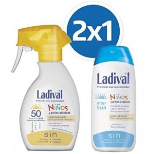 Ladival Niños Fotoprotector Fps 50 Spray - Fotoproteccion +After Sun (2 Envase 200 Ml Pack Duplo)