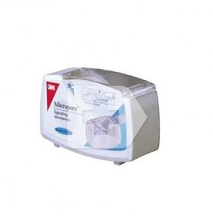 Esparadrapo Hipoalérgico - Micropore Papel Portar, 7,5 M x 2,5 cm, Color Blanco. - 3M