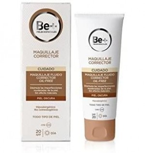 Be+ Maquillaje Fluido Corrector Oil Free Spf 20 (1 Envase 40 Ml Piel Oscura)