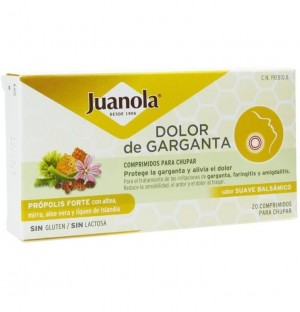 Juanola Dolor De Garganta Propolis Forte (Sabor Suave Balsamico 20 Comprimidos)