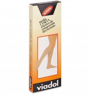 Media Corta (A-D) Compresion Normal - Viadol Va-34 (Talla Grande Color Beige)