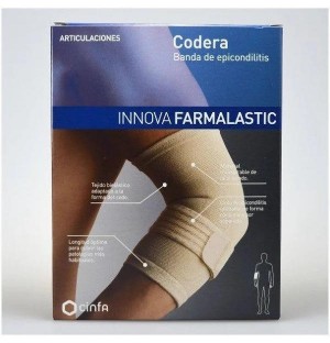 Codera Banda Epicondilitis - Farmalastic Innova (Contorno 13-16 1 Unidad Talla Pequeña Color Beige)