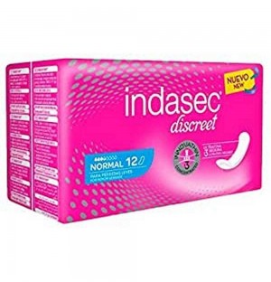 Indasec Discreet Normal Compresa Perdidas Leves (12 Unidades)