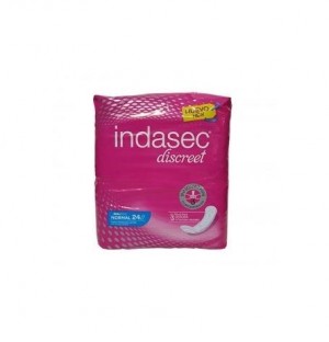 Indasec Discreet Normal Compresa Perdidas Leves (24 Unidades)