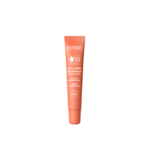 Bálsamo Labial y Mejillas con Color SPF 50 Naranja.- BABE