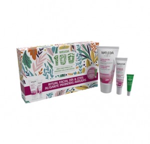 Cofre Primeras Arrugas, Crema de Día Alisante de Rosa Mosqueta, 30 ml + Contorno de Ojos de Rosa Mosqueta, 10 ml + Regalo Crema Skin Food, 10 ml. - Weleda