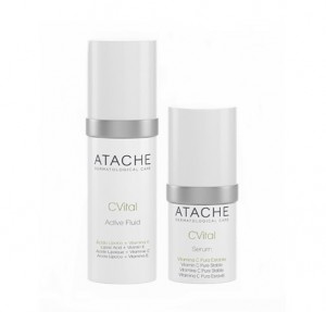 CVital Active fluid + Sérum Triple Antioxidante Noche, Active Fluid Ácido Lipoico, 30 ml + Sérum Vitamina C Pura, 15 ml. - Atache