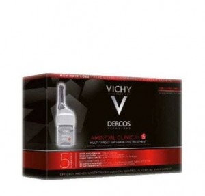 Dercos Aminexil Clinical 5 Hombre, 42 Monodosis x 6 ml. - Vichy