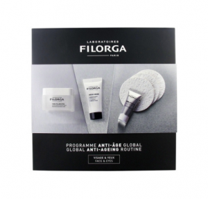 COFRE TIME FILLER-EYES (15 ml) + MESO-MASK (15 ml) + NCEF INTENSIVE (7 ml) + un KIT ESPONJAS, Edición Limitada. - Filorga 