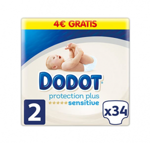Pañal Infantil Dodot Protection Plus Sensitive T2 4-8 Kg, 34 ud. - Samforlab