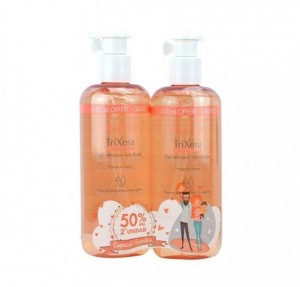Duplo Trixera Gel Limpiador Nutri-Fluido, 500 ml. + 500 ml. - Avene