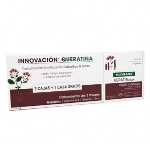KeratinCaps Tratamiento de 3 Meses, 2 cajas de 30 capsulas + 1 caja de 30 capsulas de Regalo! - Klorane