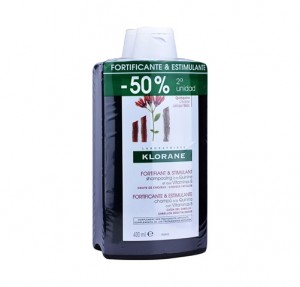 Pack Champú Quinina Fortificante y Estimulante, 400 ml. + 400 ml. - Klorane 
