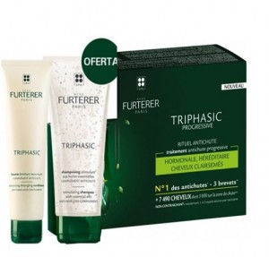 Pack Triphasic Progressive Ritual Anticaída, 8 x 5.5 ml + Triphasic Champú Estimulante con Aceites Esenciales, 100 ml. de Regalo! - René Furterer