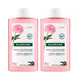 Pack Duo Champú a la Peonia BIO, 400 ml + 400 ml. - Klorane