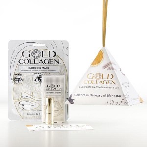 Pack Gold Collagen Anti-Ageing Lip Volumiser + Gold Collagen Hydrogel Mask.- Areafar