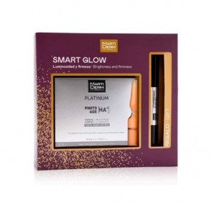 Pack Smart Glow Platinum Photo-Age [HA+], 30 ampollas x 2ml. + REGALO Platinum Lip Supreme Balm, 4,5 ml. - Martiderm