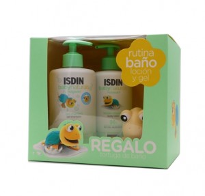 Pack Nutraisdin Babynaturals Gel Champú, 400 ml. + Loción Corporal, 400 ml. + Regalo Tortuga de Baño. - Isdin
