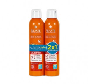 Pack Sun System Spray Trasparente Baby SPF50+, 200 ml. + 200 ml. - Rilastil