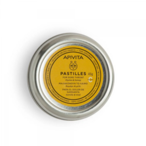 Pastillas para el Dolor de Garganta con Miel y Tomillo, 45 g. - Apivita