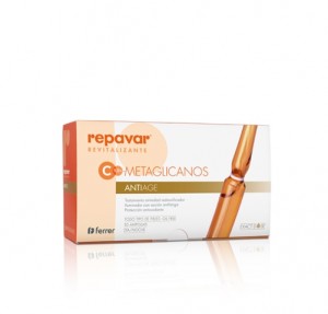 Repavar® Ampollas Reevitalizantes Vit C 5,5% + Metaglicanos Antiage, 30 x 1 ml. - Ferrer