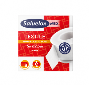 Salvelox Textile Esparadrapo Blanco, 5m x 2,5cm.- Orkla