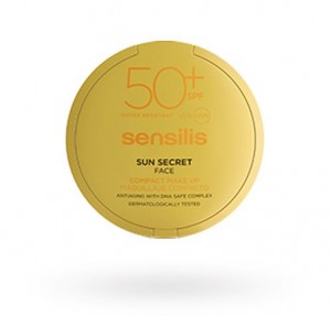 Sun Secret Maquillaje Compracto TONO 02 GOLDEN Protector Solar y Antiedad SPF50+, 10 g. - Sensilis