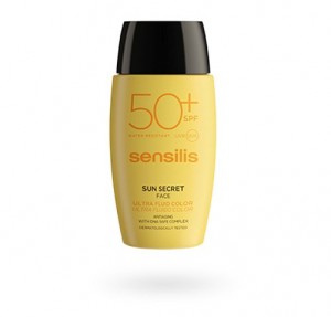 Sun Secret Ultra Fluido Facial Protector y Antiedad con COLOR SPF50+, 40 ml. - Sensilis