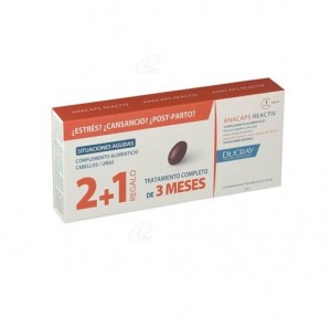 Trio Anacaps Reactive Complemento Alimenticio, 2 cajas de  30 Cápsulas + 1 caja de Regalo! - Ducray