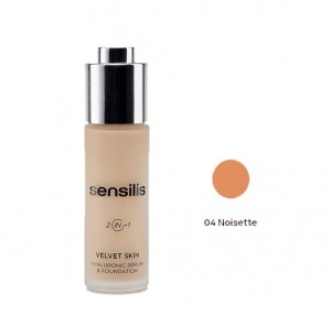 Velvet Skin Maquillaje & Serum Hialurónico Nº 4 Noisette, 30 ml. - Sensilis